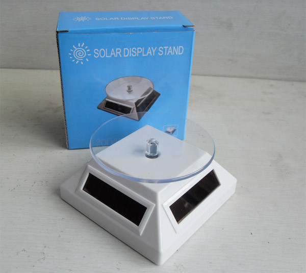 OEM / ODM customed logo 360 degree sliver Solar rotary display with battery hole