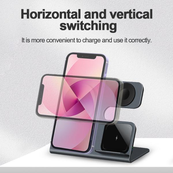 15W 3 en 1 cargador inalámbrico cargador inalámbrico magnético soporte para teléfono móvil