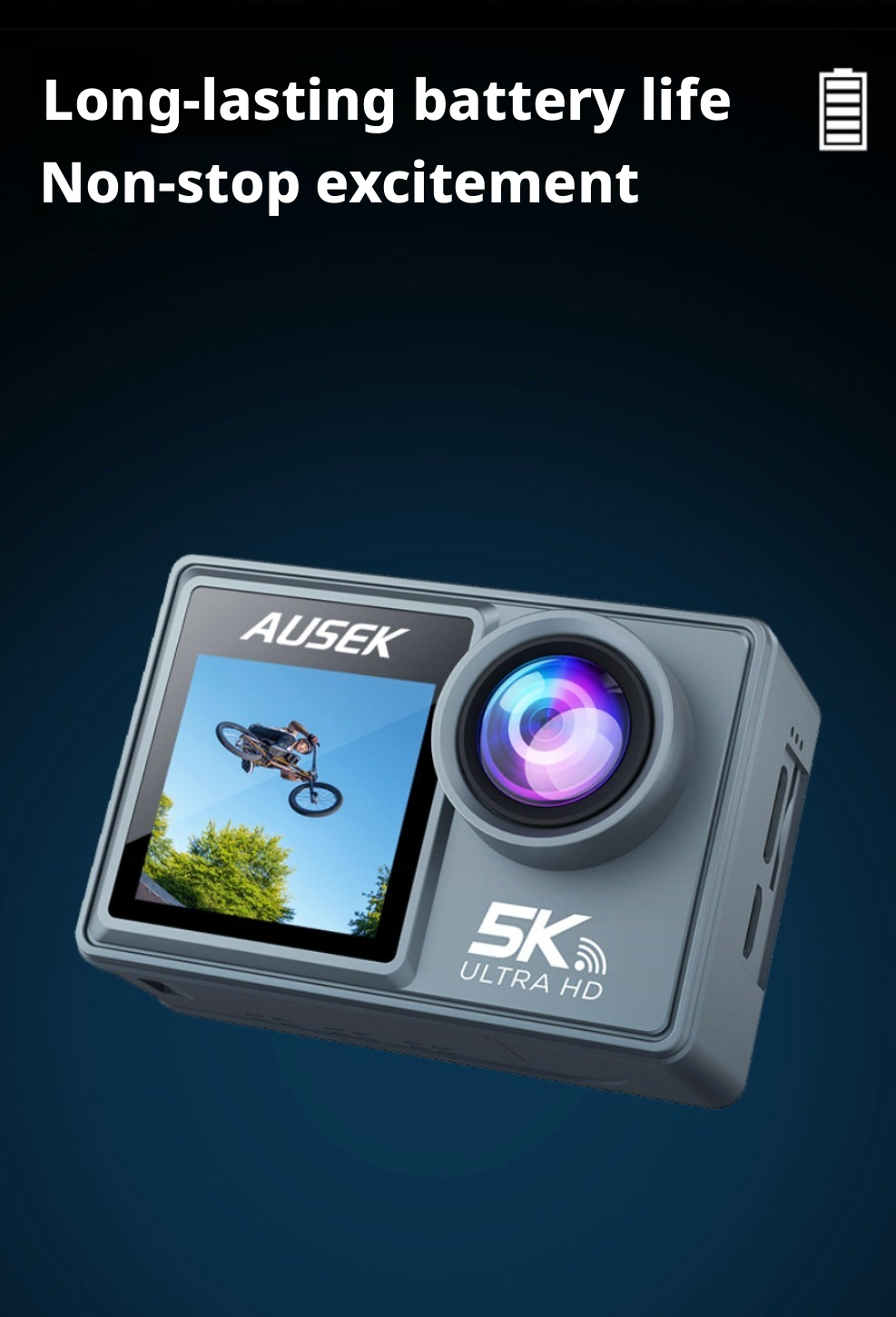 DLC M40TRW 5K Dual Screen Action Camera Waterproof WiFi Remote External Microphone Supported Outdoor Vlog Recording Wide Angle