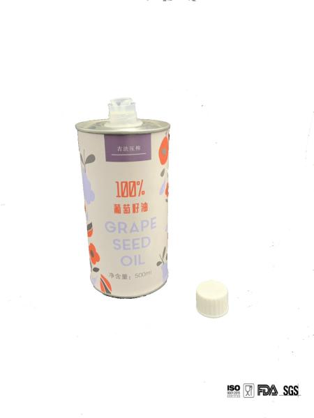 DADI Tinplate 500ml Round Olive Oil Can Circular Tin Containers for OEM/ODM