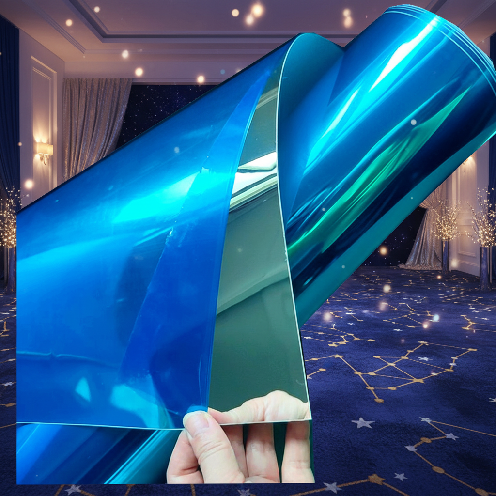 Self Adhesive Acrylic Mirror Film Cuttable Bendable DIY Decor For Festival Party