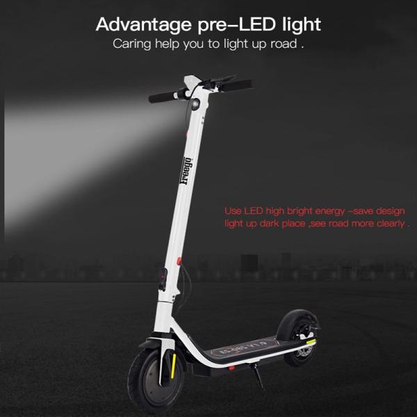 White Powerful Electric Scooter 20km Long Range Portable 350W Motor For Adults