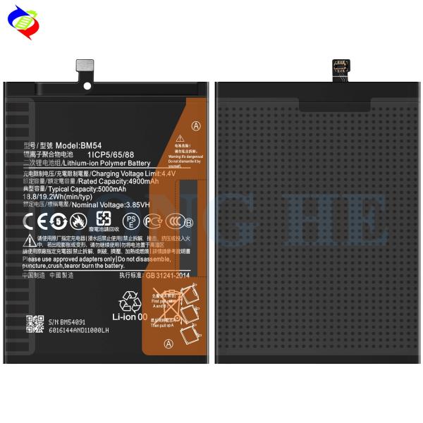 Redmi Note 9 5G Battery BM54 5000mAh for BM54 Mobile Phone Rechargeable Batteries