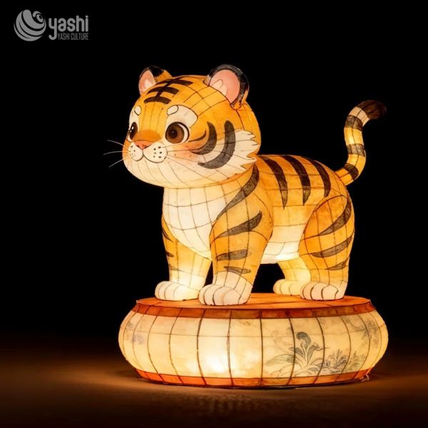 Outdoor Waterproof Tiger Lantern Sculpture - Zodiac Animal Theme Lantern
