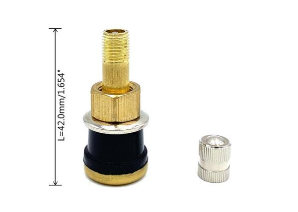 Brass Truck Valve Stem TR501 , Tubeless Tire Stem With EPDM Grommet And Metal Cap