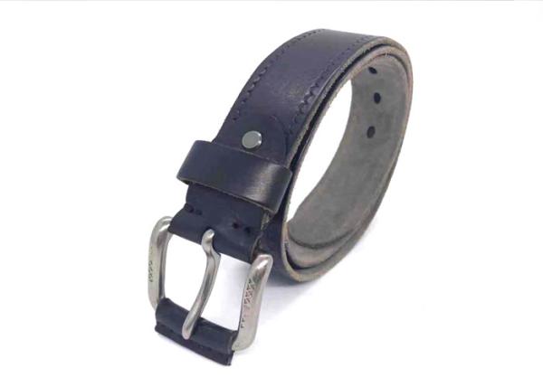 1 1/2 Black Cow Leather Belt For Jeans With Pin Buckle / Mens Black Casual Belt