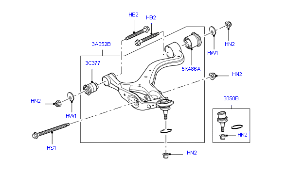Резиновое открытие ИВ спорта Ланд Ровер Ранге Ровер втулок подвеса ЛР025159