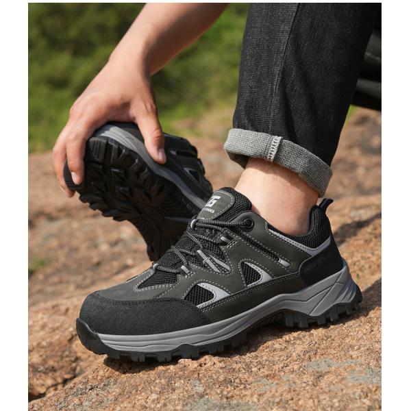 Soles intermédiaires anti-poignardement en Kevlar, orteils en acier noir, microfibre volante, chaussures de travail tricotées pour la sécurité industrielle