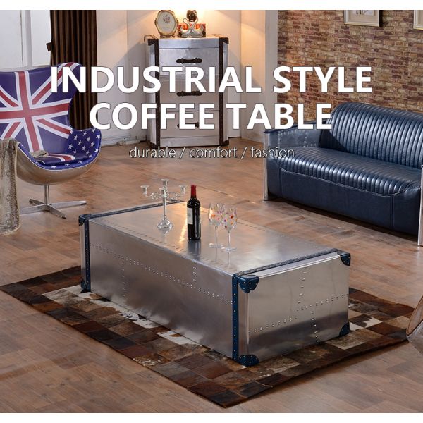 Nidea #8652 Retro Industrial Handmade Coffee Table Cabinet for Living Room Home Bar & Hotel Use