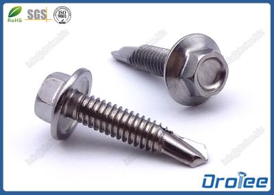 410 Stainless Steel Self Tek Screws, Passivated, Hex Flange Washer Head