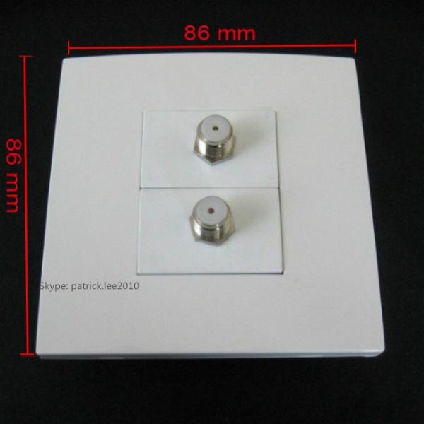 Television Ground Plate 86x86mm Satellite TV Wall Plate Socket x 2 Digital TV Connector