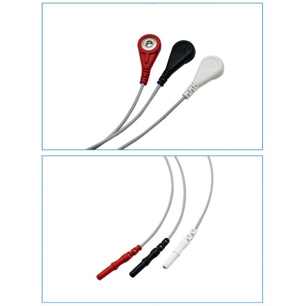 OEM D Type 3 Lead Dynamic Electrocardiograph Machine Recording Box 3 Lead Wire Buckle ECG Connection Medical Consumables