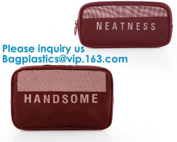 Women Mesh Bag Travel Cosmetic Bag Makeup Case Pouch,Organizer Purse Necessary Mesh Cosmetic Bag Women Make Up Bag Makeu