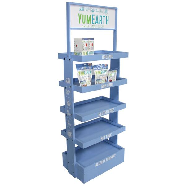 Деревянные косметические продукты кожи заботы младенца выставочных витрин продукта показывают деревянную стойку