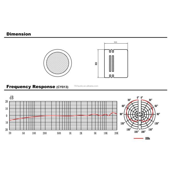 797 Audio CY013 20Mm Mic Capsule OEM ODM Factory Supplier Cardioid Professional Electret Condenser Microphone Capsule