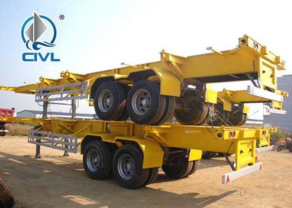 Three Axles 40 ft 20 ft Container Chassis Skeleton Semi Trailer Truck