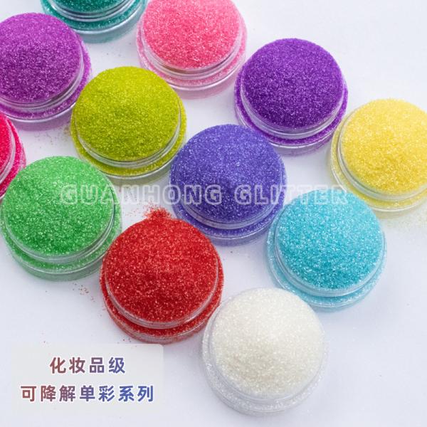 Christmas Plant Cellulose Biodegradable Glitter For Face Hexagonal High Degradation