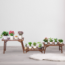 Wood Plant Stand Ladder Plant Shelf, Flower Pot Display Rack Freestanding Planter Holder for Organizer Multiple