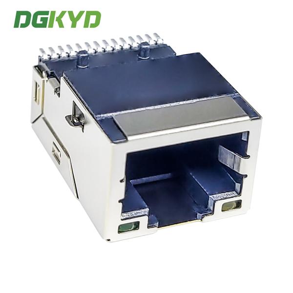 Conector de rede de filtragem integrada RJ45 1000/BASE-T LCP Interface de montagem de superfície DGKYD211Q106AB1A7CBS057