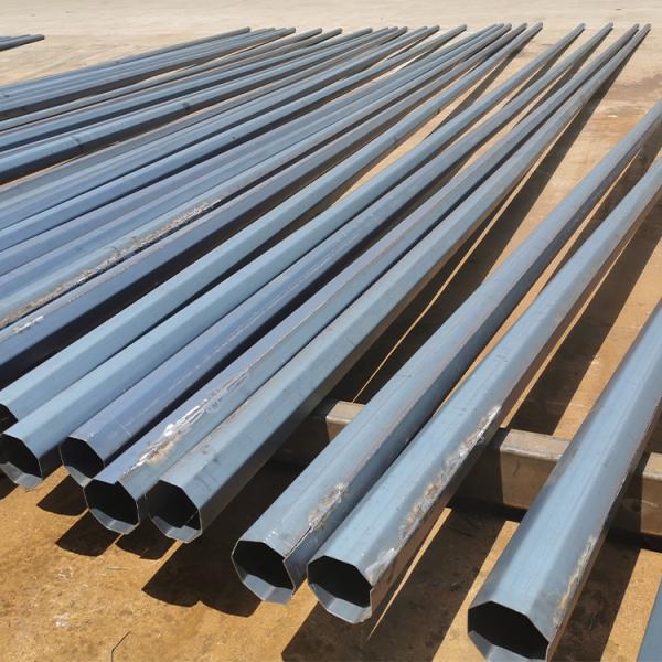 6m 8m CCTV Steel Pole 10m Q235 Hot Dip Galvanized Single Arm Telescopic For Monitoring