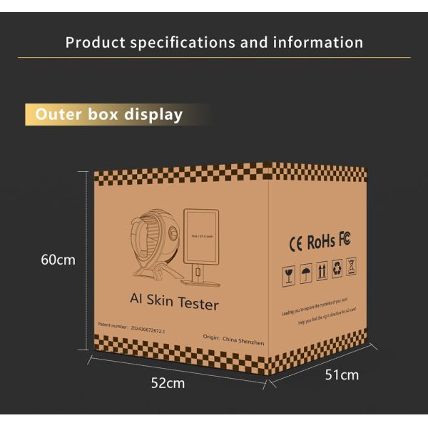 AI Face Skin Analyzer Multi-spectrum LED Light 3D Topography Tech EU 21.5