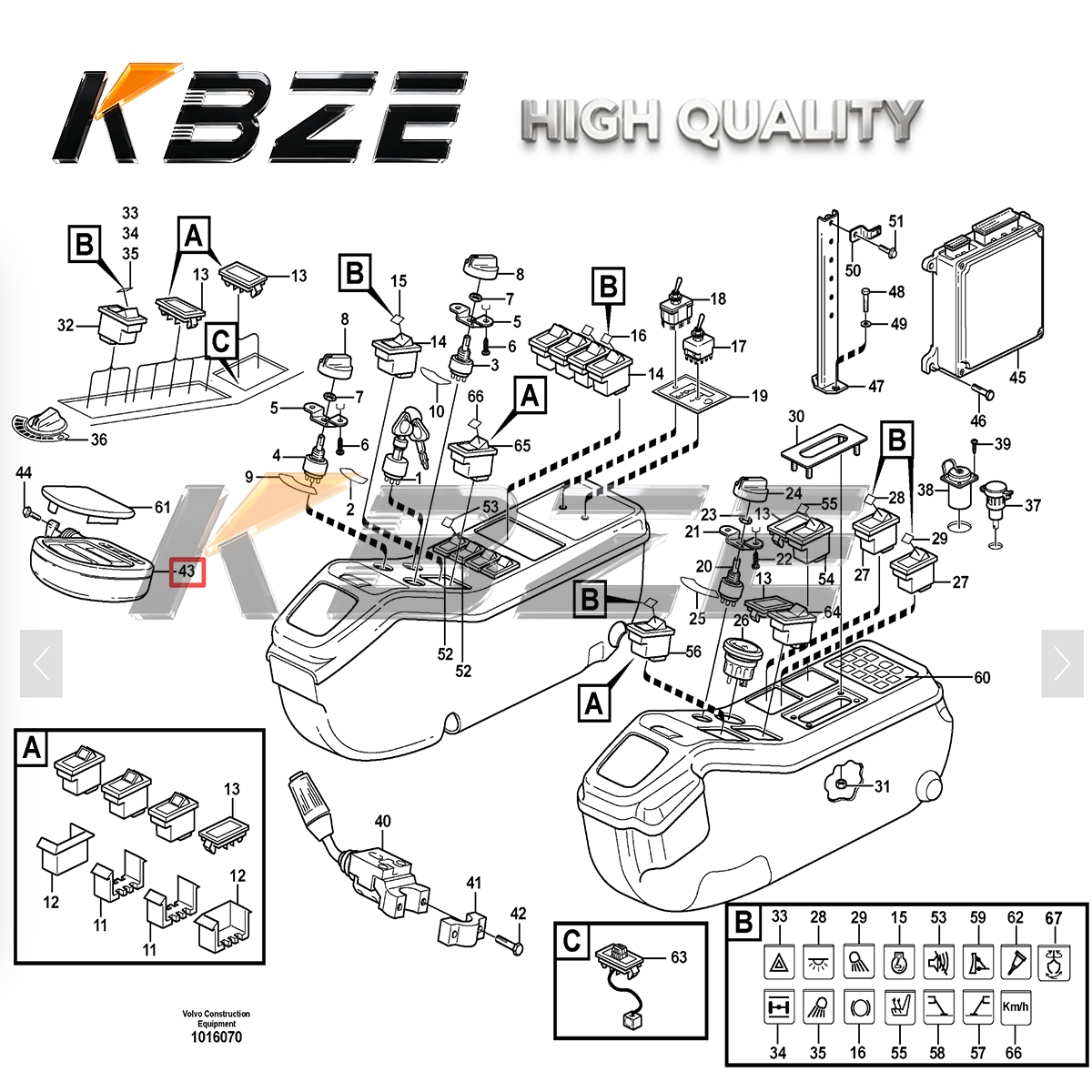 VOE14527149 VOL.VO EXCAVATOR INSTRUMENT CLUSTER FOR EC135B EC140B EC200B EC210B EC240B EC330B EC460B EC700B