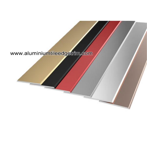 Flat Tile Trim / Metal Decorative Transition Strips For Wall Tile Separation