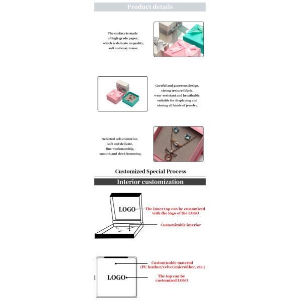 Hanhong Logo personnalisé Joaillerie Package pour les filles Boucles d'oreilles en papier de couleur mini Boîte cadeau de velours