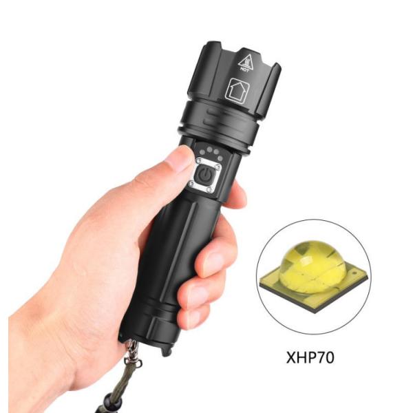 1500 Lumens LED Flashlight with Telescopic Zoom and 5 Modes for Outdoor Activities