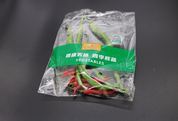 Saco de embalagem de frutas e vegetais orgânicos grau alimentício Pe Saco de embalagem de boca plana perfurado