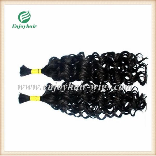 Peruvian 5A virgin remy hair bulk ,natural color(can be dye) curly style 10''-26''length