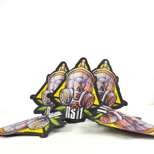 Colorful Painting Special Shape Bag 3.5g Pack Irregular Smell Proof Custom Die Cut Bags
