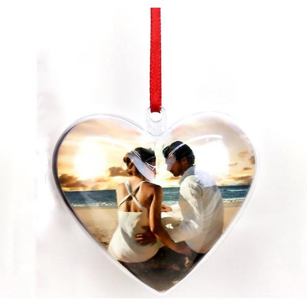 Christmas Heart Circle Star Plastic Ornament Balls Sublimation MDF Hanging