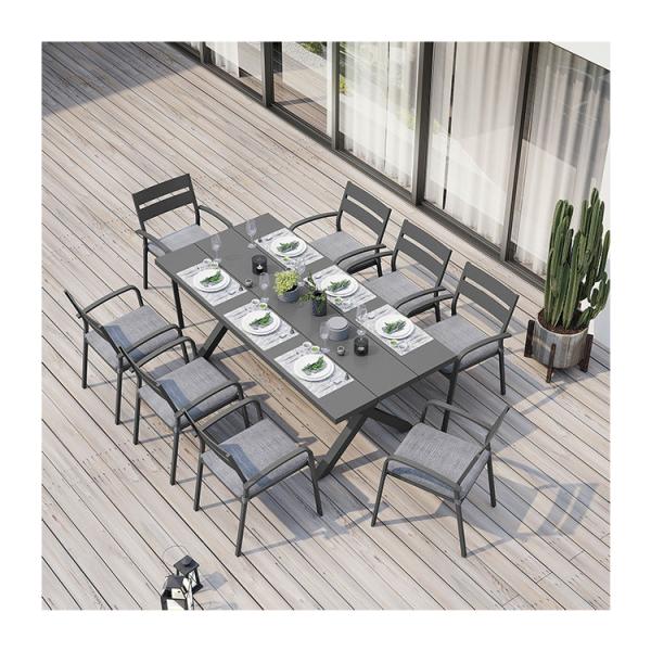 AJUNION X Shape Outdoor Dining Set for Restaurant 76"D x 36"W x 30''H Table Size