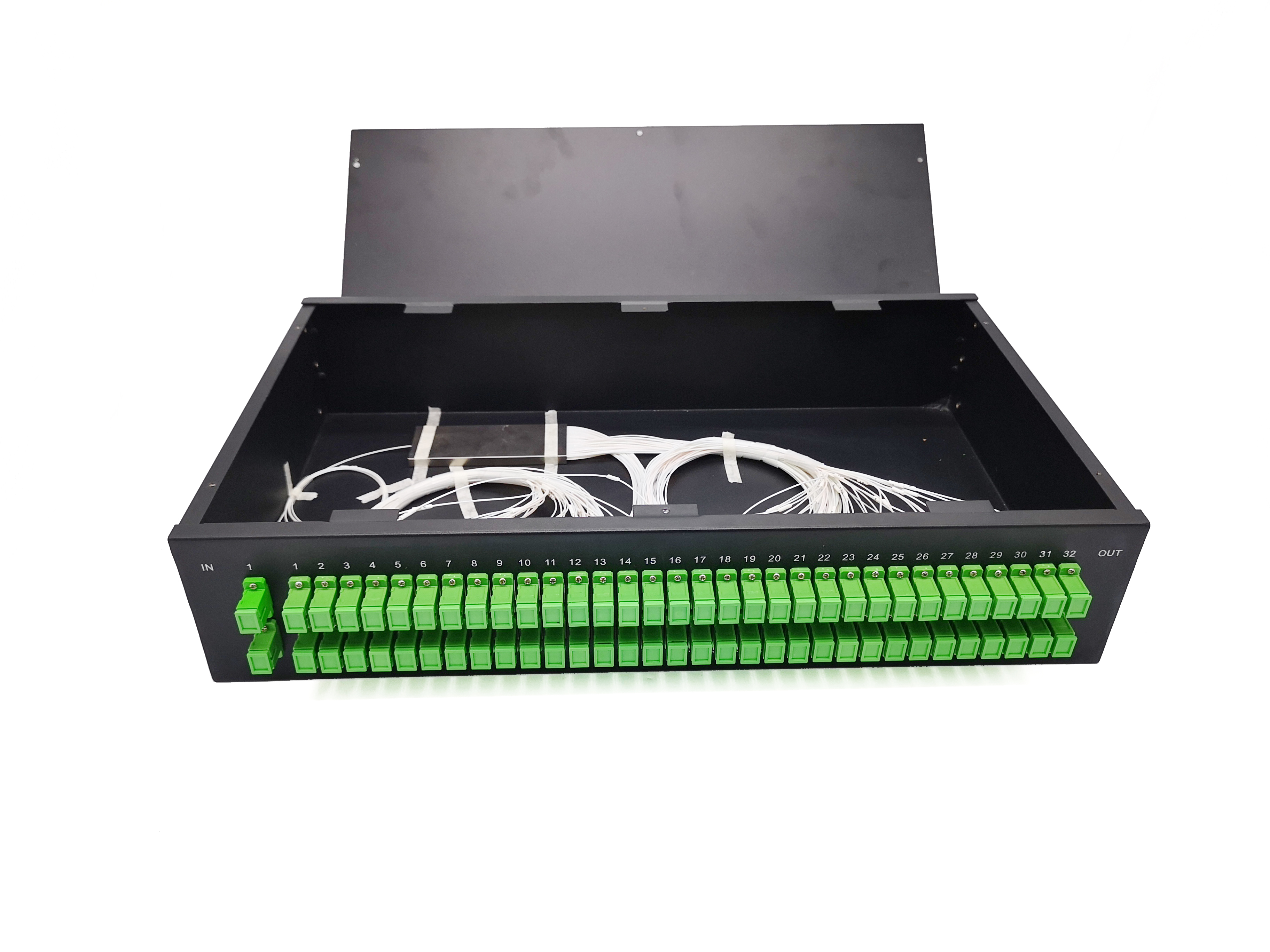 19 Inch Rack-Mount PLC Splitter Chassis 1x8 Splitter Optical Splitter Box for FTTH