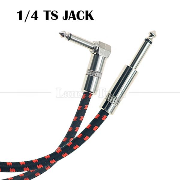 1m 3m 5m 1/4 6.35mm Mono TS Jack Lead Braided Electric Guitar Accessory Patch Amp Effect Amplifier Instrument Cable