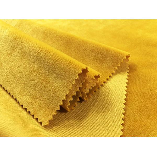 220GSM Soft Micro Polyester Fabric / Amber Yellow Velvet Fabric For Toys Accessories