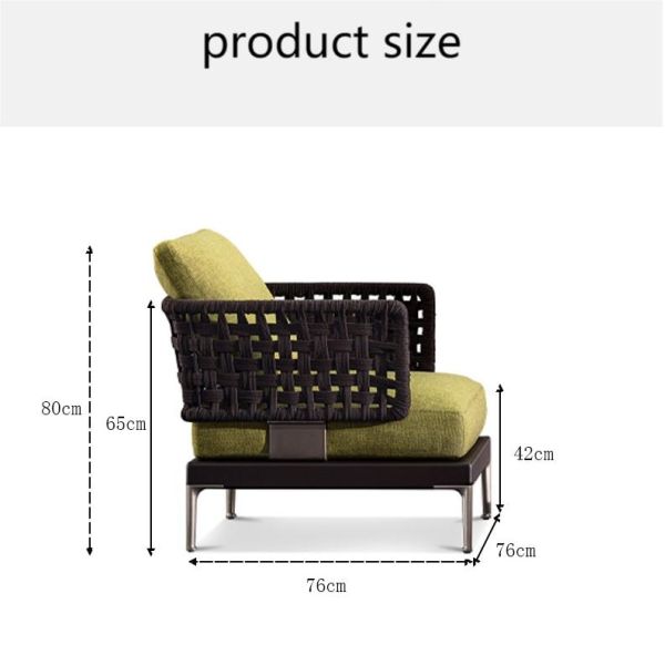 Modern Outdoor Hotel Woven Rope Lounge Sofa Patio Garden Balcony Plastic Rattan 3 Seater Sofa Sectional Furniture Set