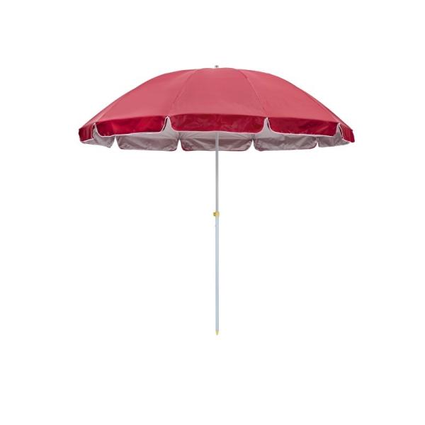 42 Inch UV Protection Metal Shaft Beach Umbrella With Silver Coating