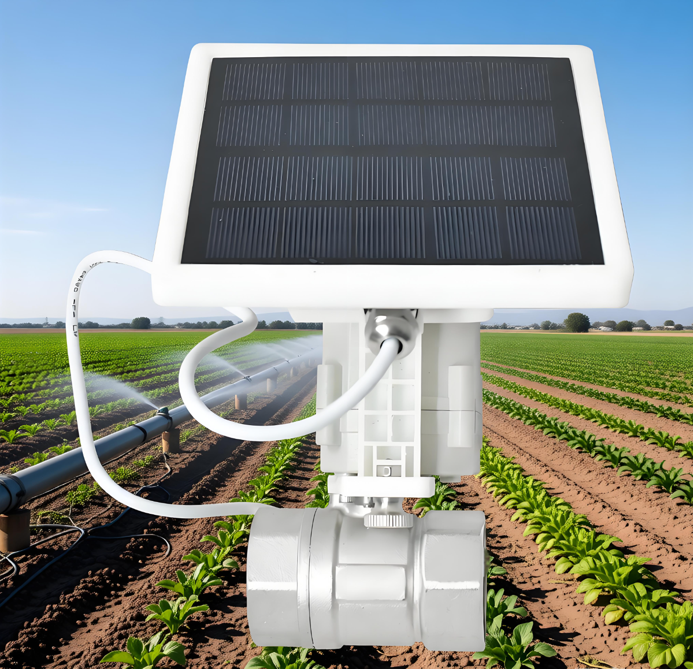 Solar-powered WiFi Ball Valve IP67 Waterproof Stainless Steel SS304 for Horticulture Irrigation