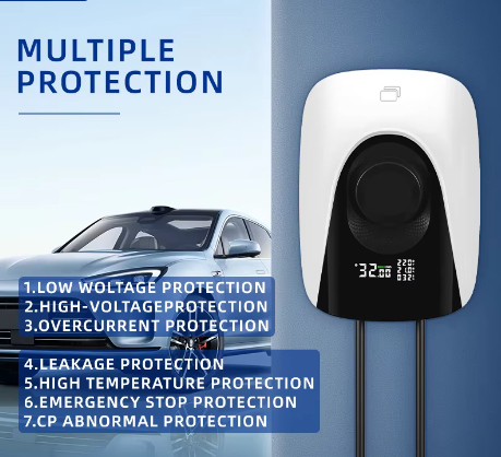 Home Use IP55 Waterproof Rating Type 2 7KW AC Wallbox EV Charger With Tuya APP