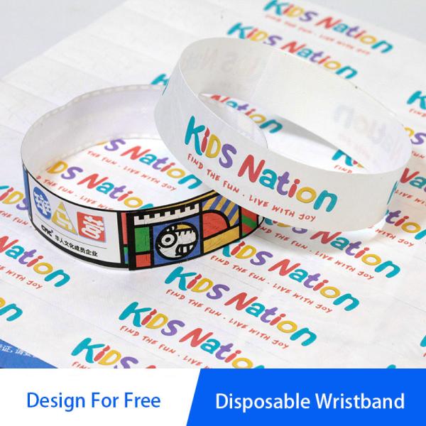 Customization Paper Bracelets Sequential Numbering Tyvek Paper Wristbands For Festival Event