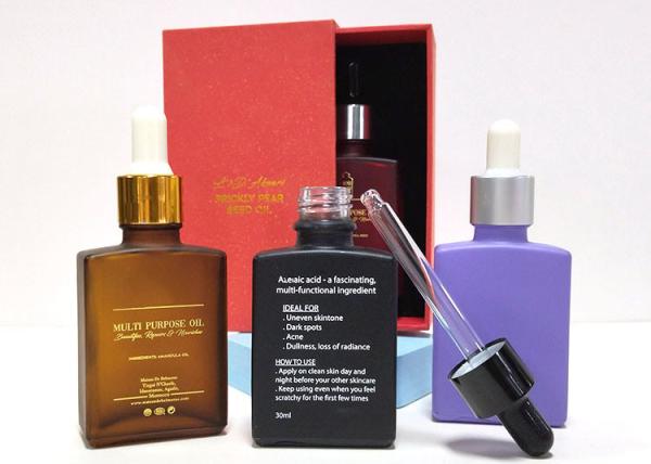 Cosmetic Packaging Empty 30 Ml Square 1 Oz Glass Dropper Bottles With Paper Box