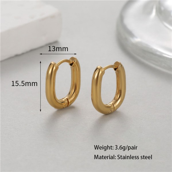 Stainless Steel 18K PVD Plated Hoop Earrings Simple Versatile Suitable for Both Men and Women Hip Hop Style