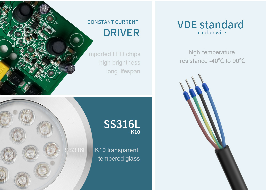 Управление приведенное цвета 9W IP68 RGB света бассейна нержавеющей стали водоустойчивое умное внешнее