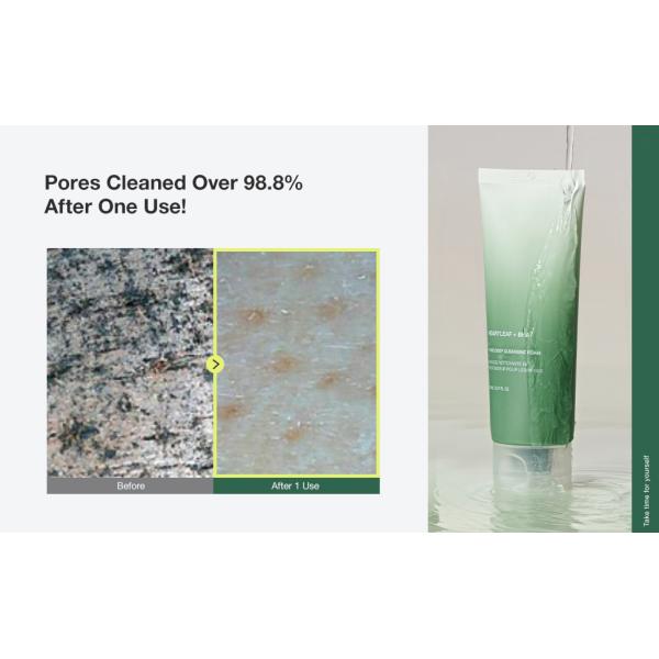 Purificateur en mousse double purificateur gel de lavage du visage herbes minérales infusées blanchiment du visage lavage de tête noire