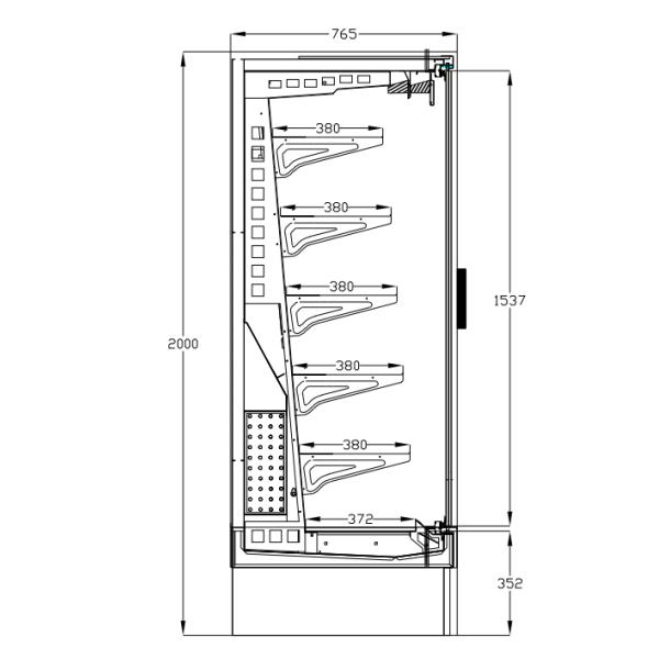 Фрижидер с открытым дисплеем для молочных продуктов