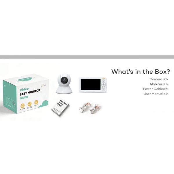 Video Baby Monitor Camera 5.0 Inch Wireless Two-Way Talk Night Vision Digital 5000mAh Battery 360 Degree Baby Monitoring Camera