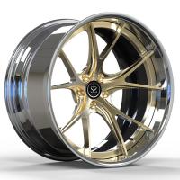 20inch 20x11 lustrou a liga que 2 partes forjaram bordas escovadas do carro das rodas S5 do ouro