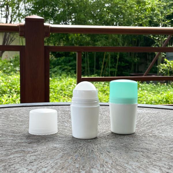 詰め替え可能なロールオン香水ボトル、キャップ付きプラスチック製、エッセンシャルオイル用クリアロールオンボトル
